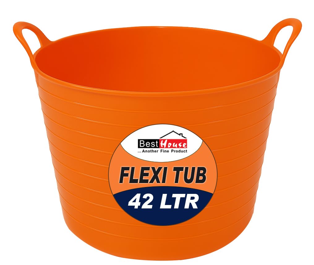 Best House | 3 Pcs of Flexi Tub with Handles | Small Size | Mini | 7 Litres | Black | Garden Tubs | Plastic Storage Container for Home, Washing, Garden Waste and DIY Projects — view 13