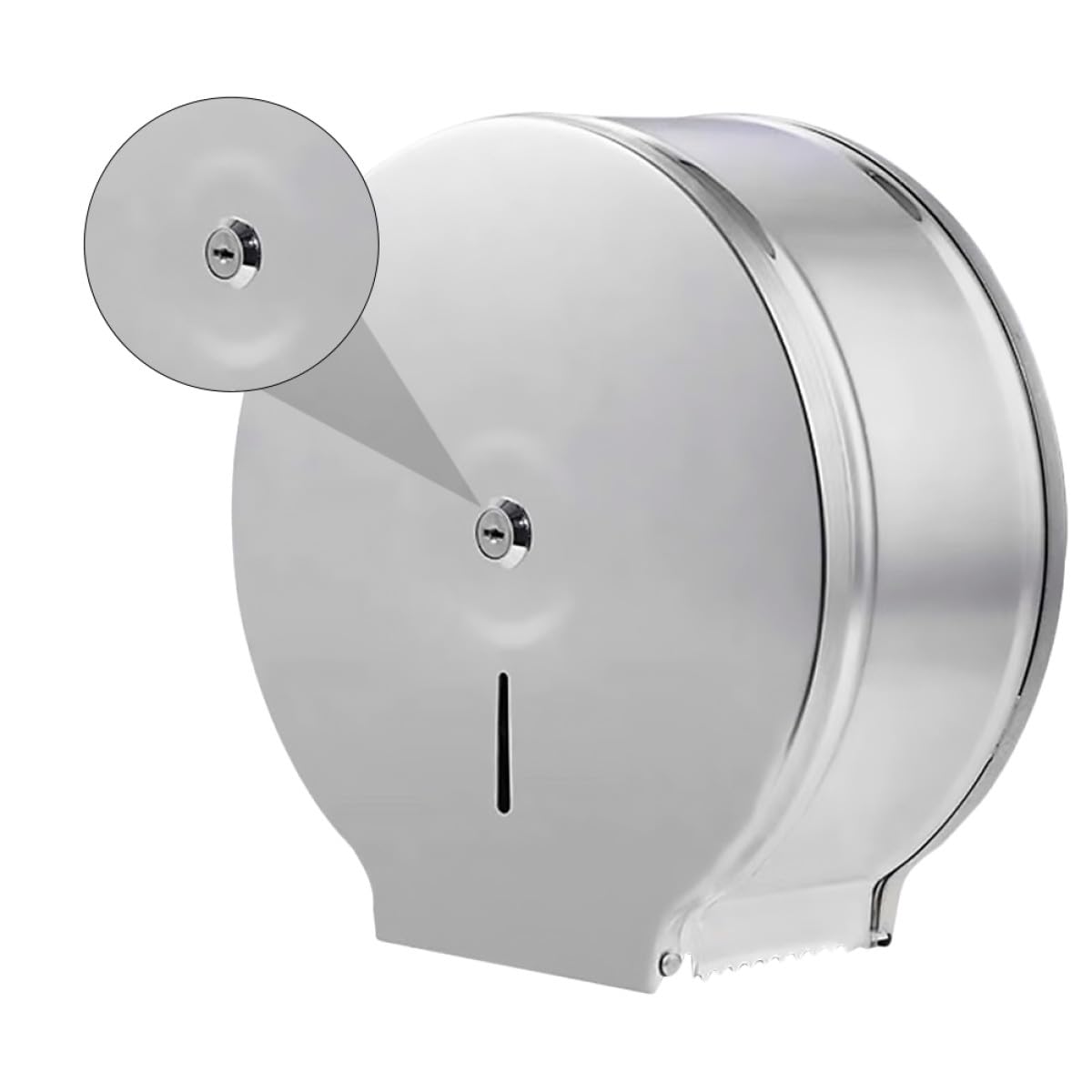 Porta Rotolo Carta da Muro Rotondo in Acciaio Inox 1 Pezzo | Argento, Stile Moderno, per Bagno e Toilette, Installazione Semplice, Design Unico