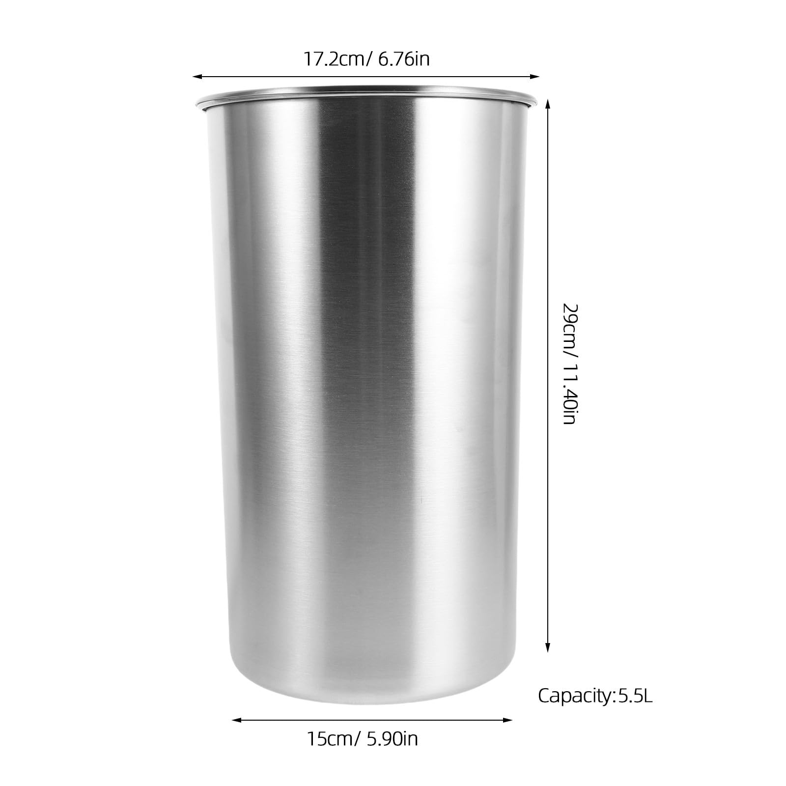 ibasenice Cubo de Basura Empotrado de 5,5l Tapa Abatible, Diseño Redondo de Acero Inoxidable para Cocina y Restaurante, Fácil de Limpiar y Ahorro de Espacio