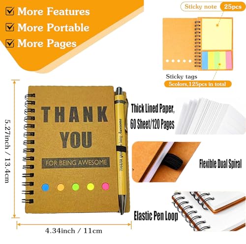 20 Set Inspirational Spiral Notebook Employee Appreciation Gifts Bulk Team Office/Students Thank You Gifts Journal Lined Pocket Notepad,Note Pads for Nurse Teacher Employees Coworker Volunteer by Generic - Image 3