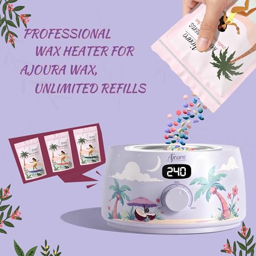 Ajoura Professional Wax Warmer Machine, 16oz Capacity Wax Heater Hair Removal Kit with Digital Temp Control & Fast Heat, Includes 30 Sticks for Face, Legs, Bikini, Brazilian and Body (Light Purple) - Thumbnail 5