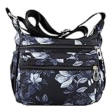 NOTAG Shoulder Bags for Women Nylon Crossbody Bags Waterproof Lightweight Messenger Purses and Handbags(Black)