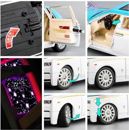 Image of Kids Toy car Diecast Metal Car 1:24 Scale Toy for Kids Pull Back Metal Cars with 4 Openable Doors Light and Musical Sound (Multi)