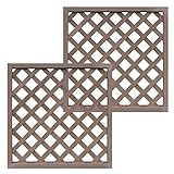 アイガーデン(igarden) アイウッド人工木製 ラティス ダークブラウン 2枚セット 高さ90cm幅90cm厚み3.5cm クロス 格子タイプ 塗装不要 シロアリ防止 日除け 境界フェンス アイガーデンオリジナル 樹脂製 目隠し ディスプレー フェンス パーティション ガーデンファニチャー トレリス 間仕切り (ダークブラウン, W90H90)