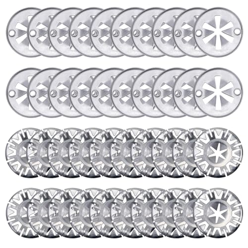 Xynovate 40 PCS Klemmscheiben, 30mm Hitzeschutzblech Reparatursatz, Metall Star Befestigung Hitzeblech, zur Befestigung von Clips Hitzeschildern Unter der Haube für VW, Verschiedene Autos