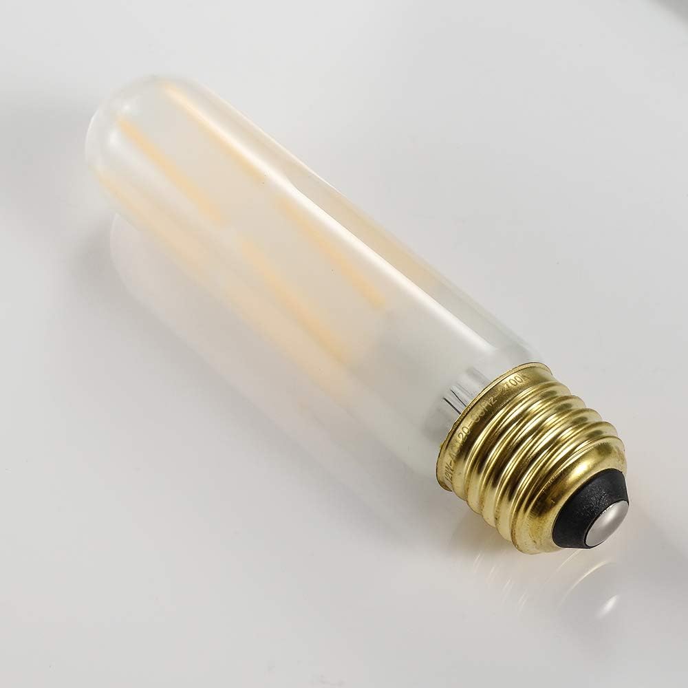 Uр Tо 40% оƒƒ T10 LED Frosted Bulbs, Edison Tubular Filament LED Light Bulb, Dimmable 8W (75W Equivalent) 800lm, 3000K (Soft White), E26 Medium Base Led Bulb. (3-Pack)
