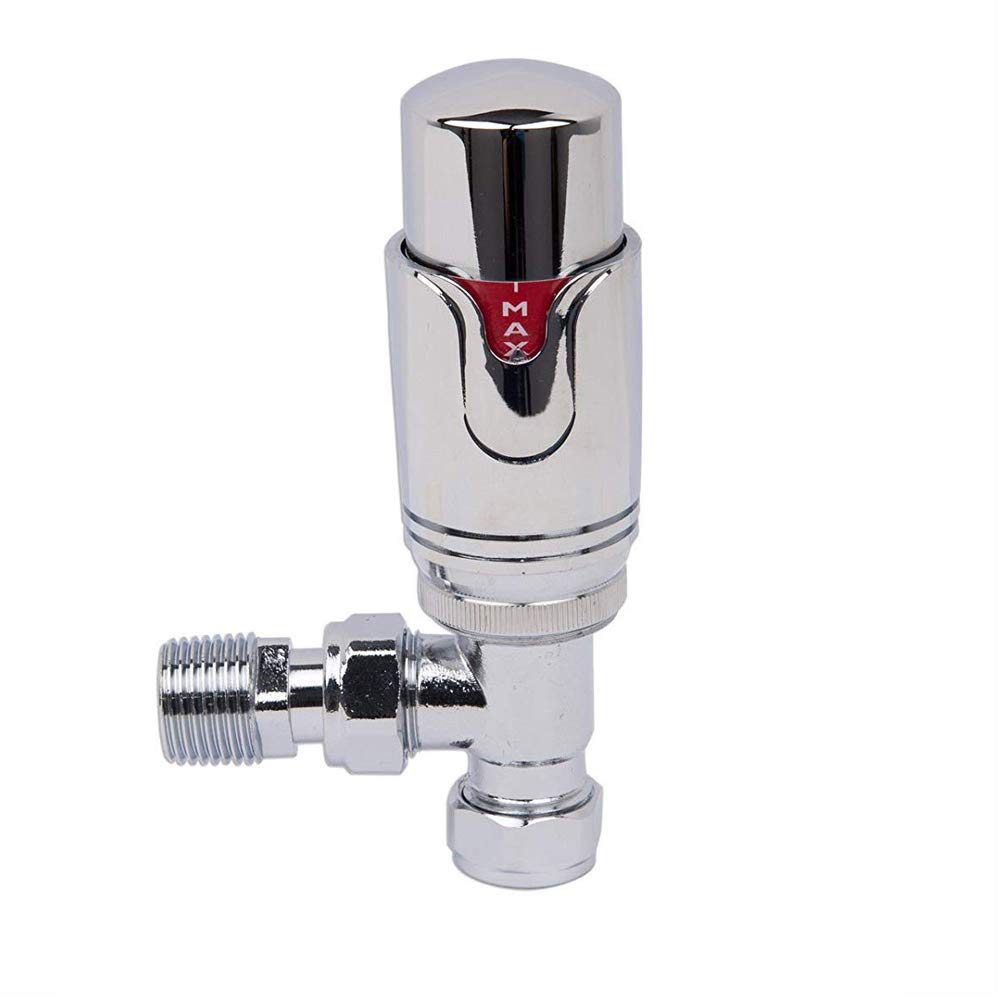 Válvula termostática en ángulo Válvula de radiador toallero 15 mm Grifos de calefacción Central