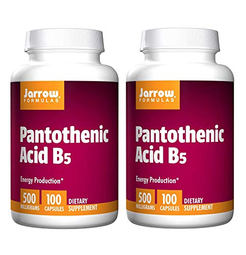 Jarrow Formulas Pantothenic Acid B5 Supports Energy Production 500 Milligrams (100 Veggie Caps) Pack of 2