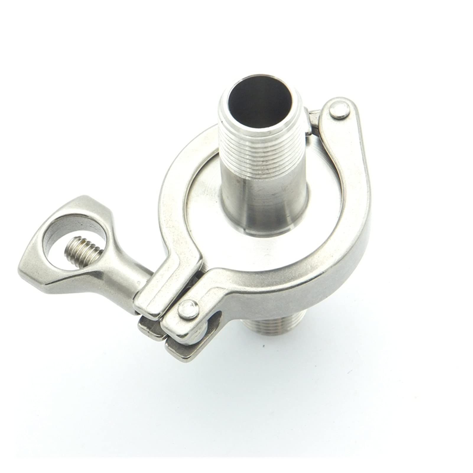 304 Juego de accesorios de tubería de acero inoxidable 3/8 "BSP Husillo macho Ferrulo + 3/4" TRI CLAMP + Junta de silicona