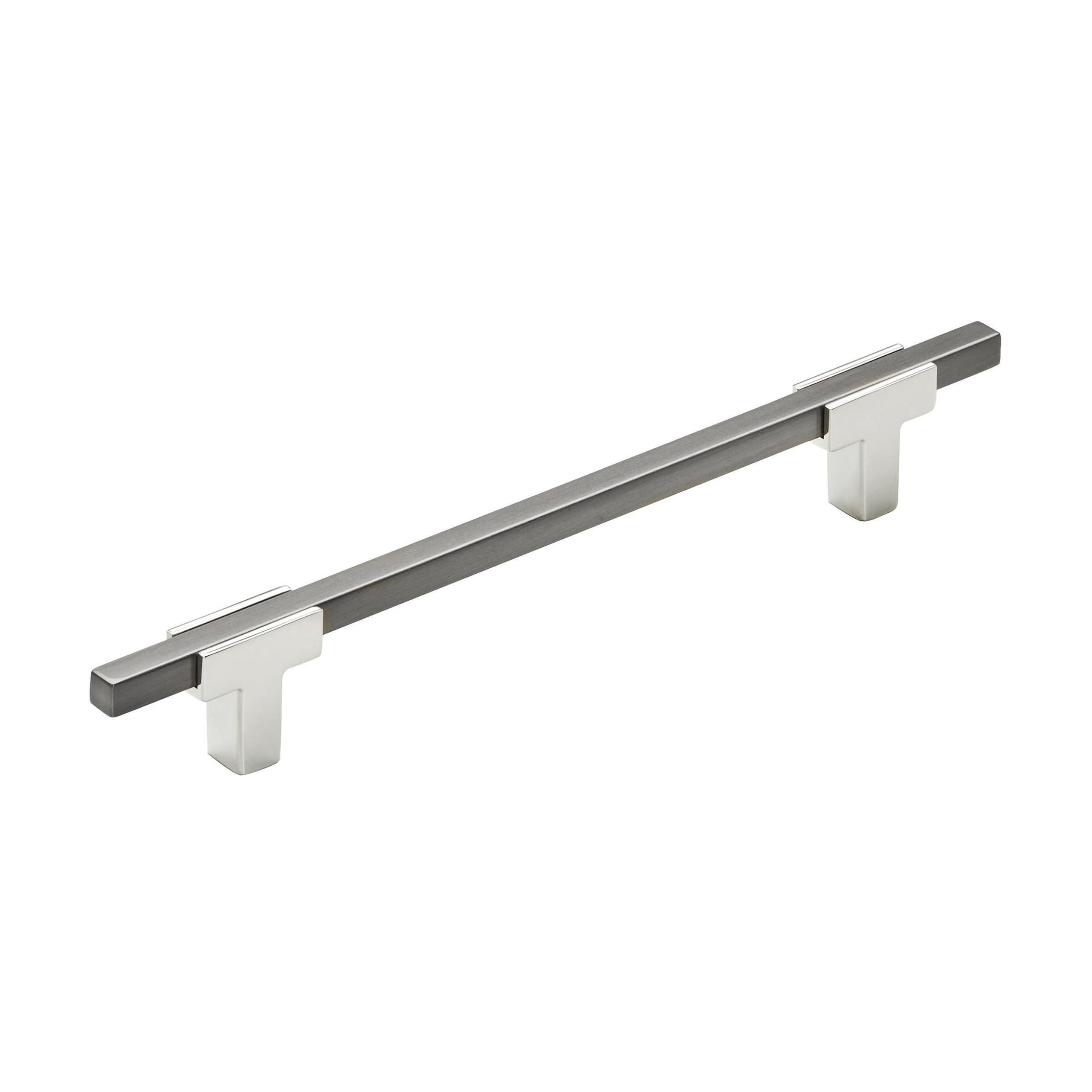 Amerock | Cabinet Pull | Polished Chrome/Black Chrome | 6-5/16 inch (160 mm) Center to Center | Urbanite | 1 Pack | Drawer Pull | Drawer Handle |