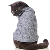 Stretchy Cat Sweater - 17 Colors & 6 Sizes | Snug Winter-Ready Knit for Boy/Girl Cats & Kittens(Grey, Medium)