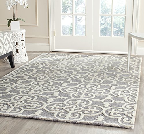 Safavieh Cambridge Collection CAM133D Handmade Moroccan Premium Wool Area Rug, 9 x 12 , Silver Ivory