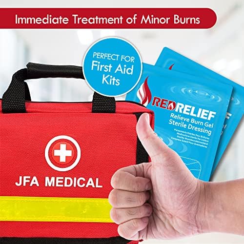 Pack of 5 RedRelief Emergency 5x5cm Burn Dressing - Cools, soothes and relieves Pain