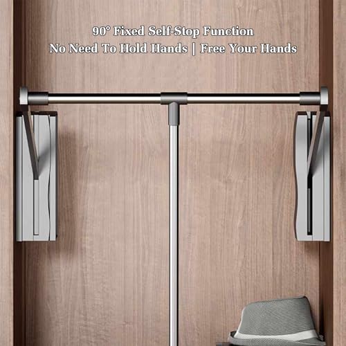 Solution peu encombrante de rail de penderie rabattable pour simplifier le rangement du dressing - 4