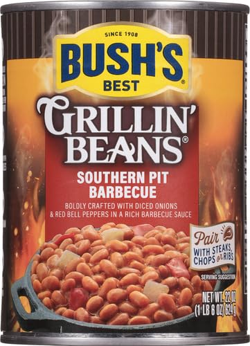 Miniatura 4 de Bush's Southern Pit Grillin' Frijoles enlatados para asar (paquete de 1), proteína a base de plantas, buena fuente de fibra, vegetariana, baja en