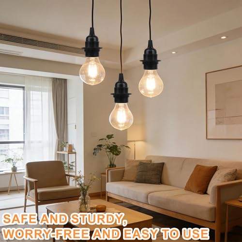6 Pcs Edison Screw ES Bakelite Lamp Holder, E27 Lampholder in Black Bakelite with Shade Ring, Edison Screw Bulb Holder, with 10mm Threaded Entry & Shade Ring, for Table, Ceiling, Pendant Light Fitting - Image 6