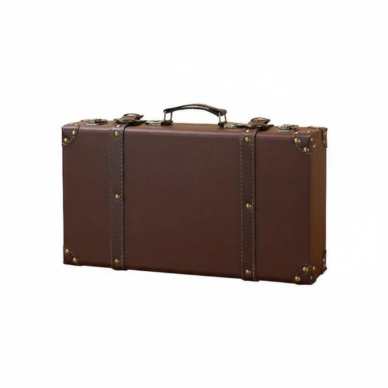 Meadawgs®3 Pieces Vintage Suitcase Set Photo Prop Retro Leather Trunk Set Multipurpose Vintage Suitcase Box for Shop Window, Bedroom 1121 Brown S|Travel|Vintage Luggage & Travel Accs-image-19