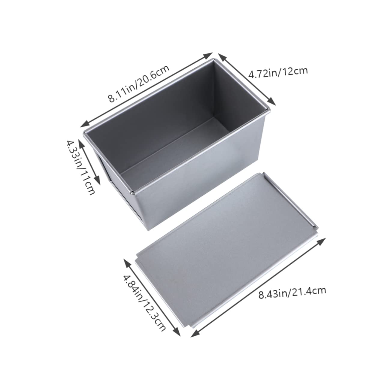 Toastform mit Deckel 1 Stück aus Aluminiumlegierung für Brotbacken | Rechteckig, Silber, Leicht zu Reinigen und Praktisch, Geeignet für Bäckerei und Hotelbetrieb