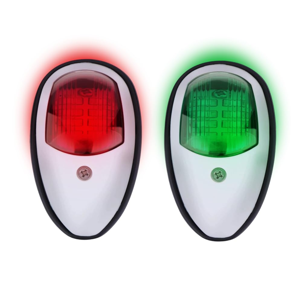 MiOYOOW Boat Navigation Light, 2PCS IP66 Waterproof LED Kayak Lights 112.5° Wide Angle Marine Bow Lighting for Kayaking Boats Yacht Canoe