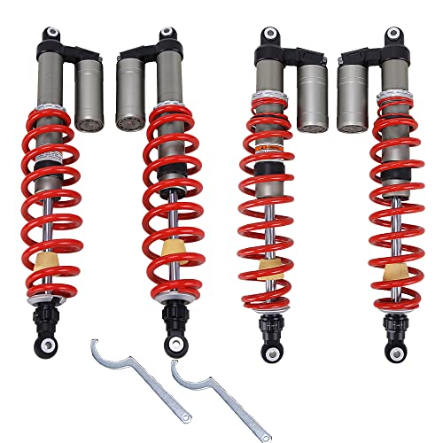 Complete Adjustable Front & Rear Air Shock Absorber Compatible with Polaris RZR S 800 2009-2014 Adjustable Preload, Compression Damping & Rebound Speed