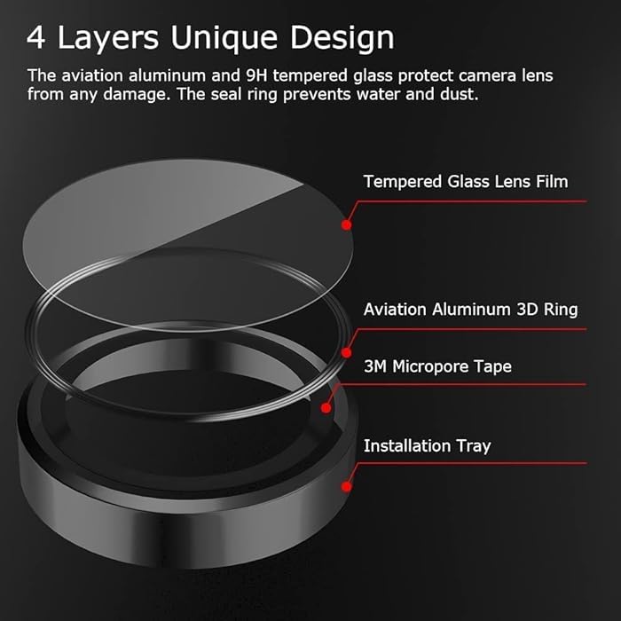 Amazon Brand - Solimo Camera Glass Lens Protector Ring for Nothing Phone 2A Case Friendly with Edge-to-Edge Protector Coverage and Easy Installation (Silver) 10 515tnJAdwpL