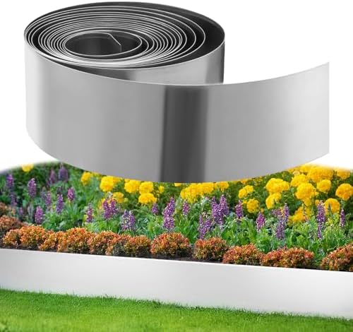 Bordure de pelouse en métal - 10 m - Hauteur : 15 cm - En acier C...