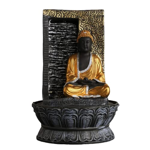 DECORWALE Polyresin Table Top Indoor Outdoor Water Fountain with LED Lights for Home Decor Decoration Showpiece Gift Gifting Items (DW-BF-16-0017)