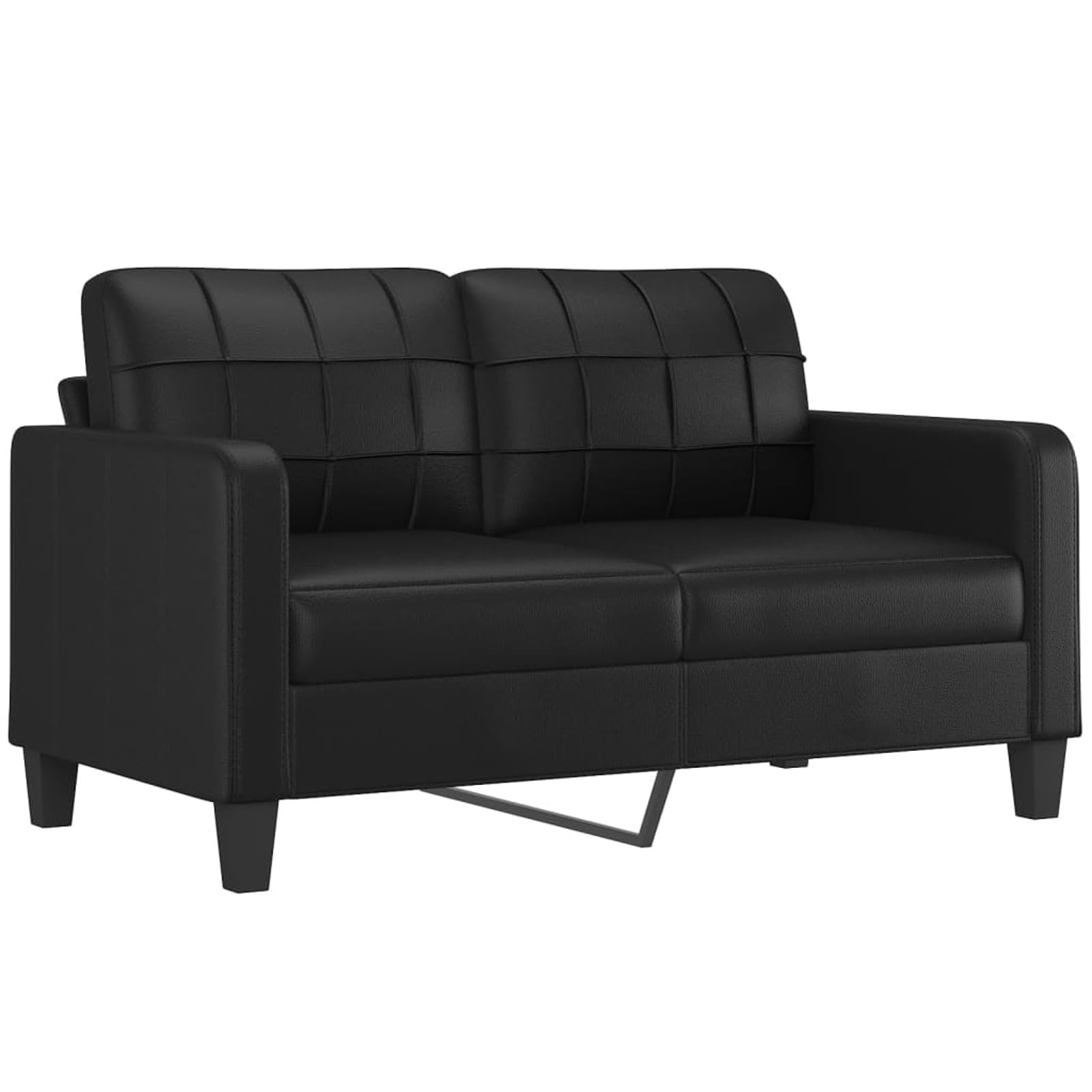Gecheer Divano a 2 Posti Moderno in Similpelle - Nero 140 cm, Imbottito, Letto, per Soggiorno/Ufficio, Sofà Divanetto