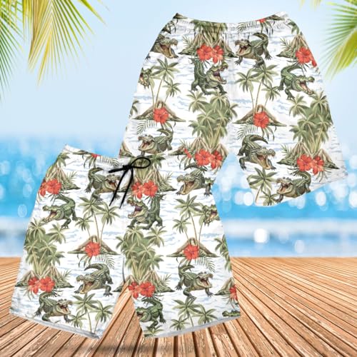 American Alligator Men's Quick Dry - Summer Beach Hawaiian Shorts for Men - Beach Shorts Swim Trunks Set 38 (TND-LN-38)2