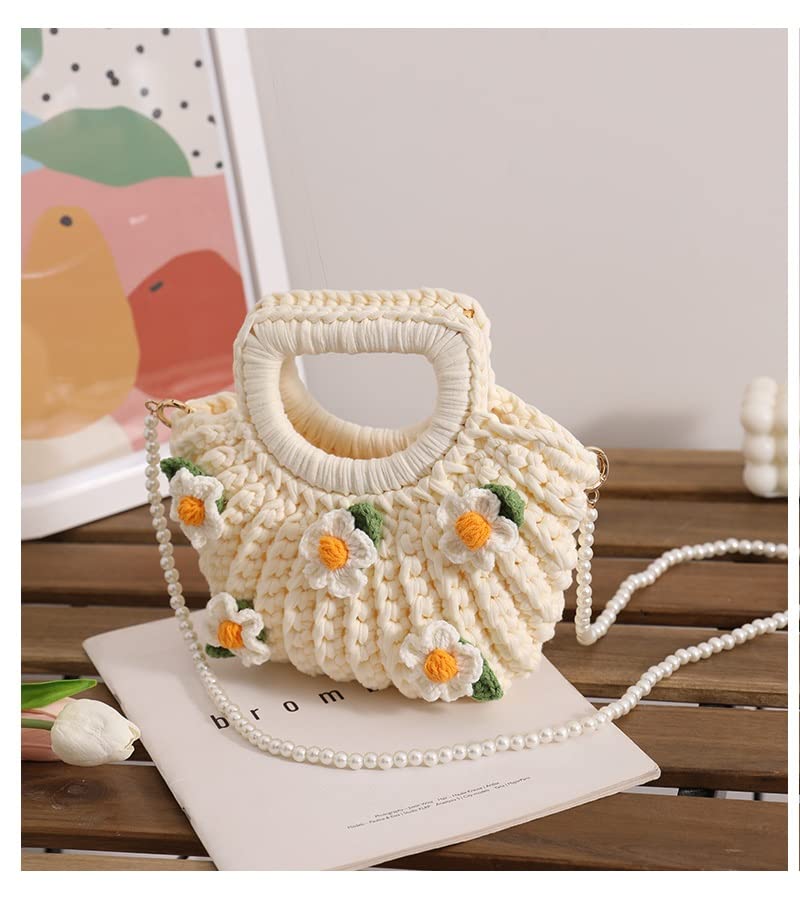 Amazon.co.jp: WWWLLL 手編み編みバッグ ウールかぎ針編み素材バッグ