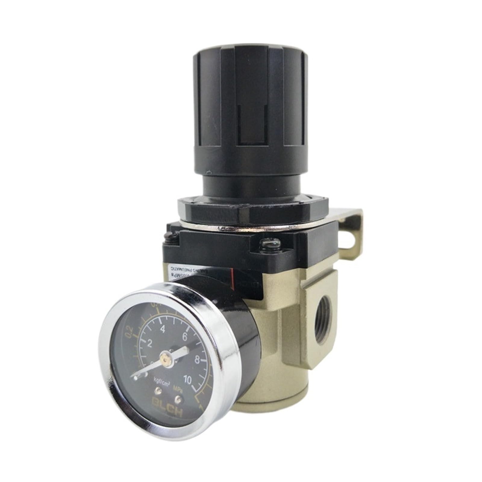 AR3000-03 Válvula reguladora de presión de rosca PT de 3/8 "regulador de filtro neumático de aire con manómetro ajustable de 0-1MPa Toda la estructura es simple y compacta.