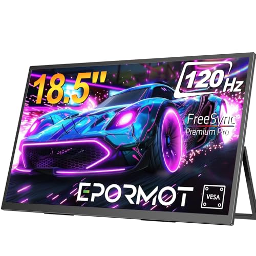 Image of Portable Monitor 18.5 inch 120hz for Laptop, FHD 1080P Portable Gaming Monitor w /VESA Stand HDR Speakers USB C Mini HDMI for Phones PC Gaming Devices, Travel Second Screen for Business