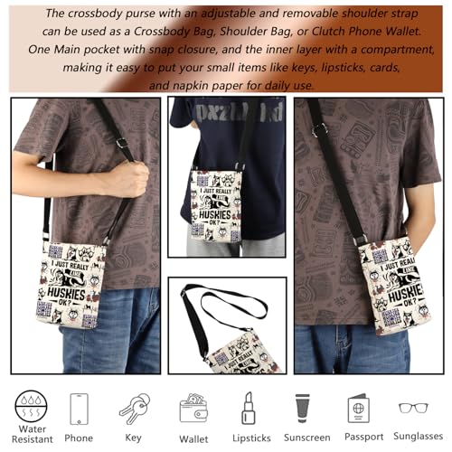 MBMSO Husky Dog Crossbody Purse Siberian Husky Gift for Husky Dog Lovers Cross Body Dog Bag Husky Puppy Gift for Husky Owners2