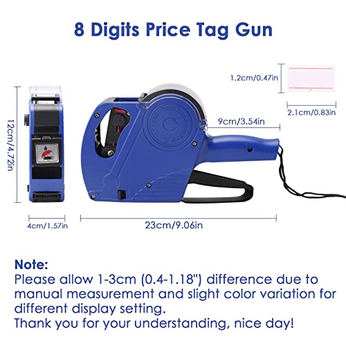 DERCLIVE Price tag Gun 8-Digit Retail Pricing Label Gun kit with Sticker Labels Ink - Image 4