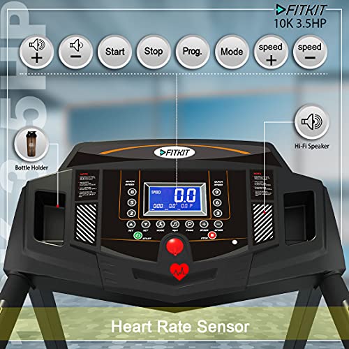 Image of Fitkit By Cult.Sport 10K 3.5 Hp Treadmill (Max Weight: 120 Kg, Manual Incline) With Free Home Installation, Free Customized Diet Plan, Trainer Led Sessions & 1 Year Warranty, Black