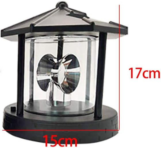 YWBL-WH LED Solar Powered Lighthouse Lamp 360 Degree Rotating Landscape Lamp Outdoor Lights for Home Garden Yard Decor