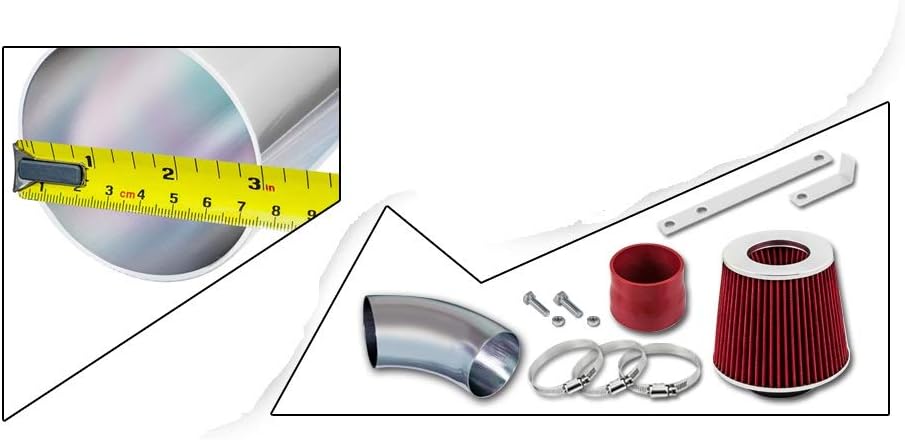 Short Ram Air Intake Kit & Red Filter Combo Compatible for 2006-2007 Chevrolet Malibu / 2006-2009 Pontiac G6 3.9L V6 Engine
