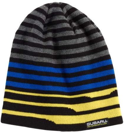 Subaru Genuine Logo 3 Color Stripe Beanie Cap Hat Impreza STI WRX Forester Outback Ascent Legacy Crosstrek BRZ Black