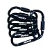 Makhry 6PCS Aluminum D-Ring Locking Carabiner Clip Spring Snap Hook Camping Hooks Keychain Carabiner Hooks (Black)