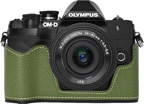 BMAOLLONGB E-M10 IV�P�[�X�A�n���h���C�hPU���U�[�n�[�t�J�����P�[�X�o�b�O�J�o�[�{�g���I�[�v�j���O�o�[�W���� �I�����p�X OM-D E-M10 Mark IV�p �n���h�X�g���b�v�t��(�O���[��)
