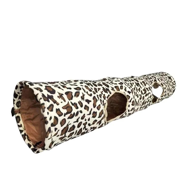 Tunnel pour Chat Parfait Imprimé Léopard Froissé 2 Voies Tunnel pour Animaux De Compagnie Chaton Jouer Jouet Pliable Lapin Jouets Produits pour Chats