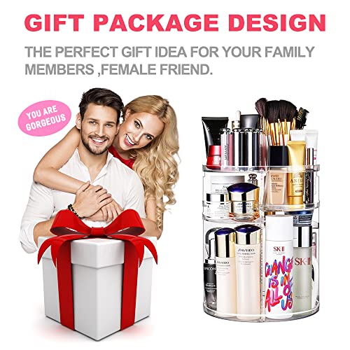 Artbisons 360 Rotating Makeup Organizer, 7 Layers Adjustable Large Capacity Cosmetics Organizer Fits Brushes Eyeliner Lipsticks Nail Polish (Clear) #TOP5