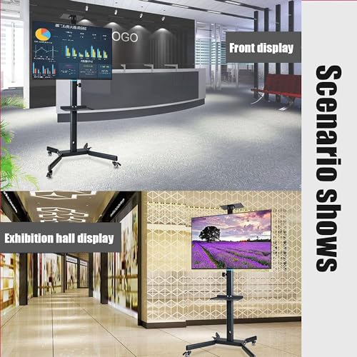 Soporte Móvil para TV con Ruedas y Estante Ajustable miniatura 7