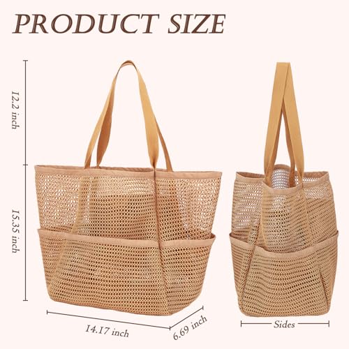 Bolso de malla para playa grande para mujer miniatura 3