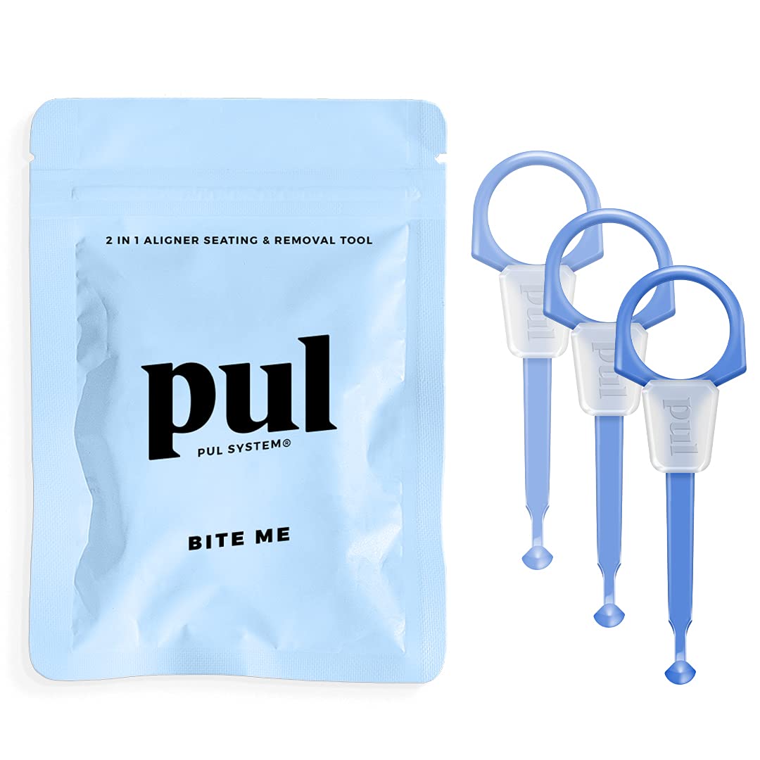 PUL 2 in 1 Chewies & Clear Aligner Removal Tool Combo by The Pultool | Compatible with Invisalign Removable Braces & Trays, Aligners, Retainers, & Dentures : Health & Household