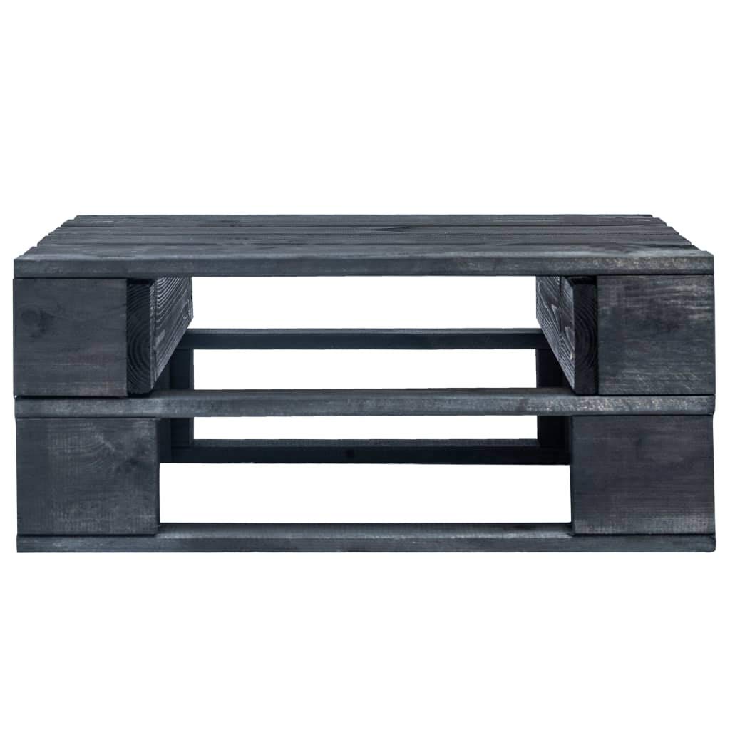 vidaXL Repose-Pied Palette de Jardin Noir Table Basse Terrasse Salon Bois