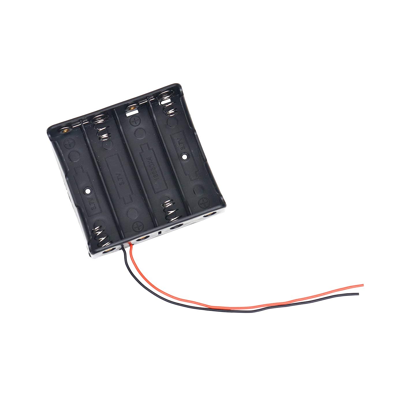 Electronic Spices 18650 Battery Holder 3.7V 4 SLOTS Battery Holder Box WIth WIre Leads For Lithium Battery
