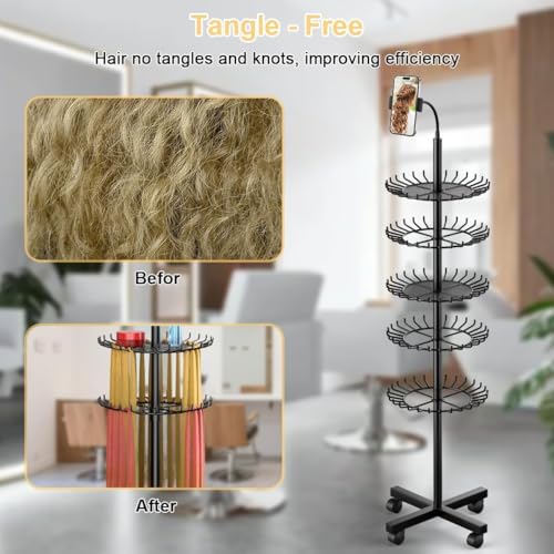 Support pour extensions de cheveux 140 pinces en matériel durable - 7