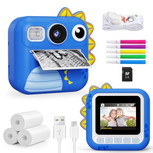 KOKODI Kids Camera Instant Print, Toddler Cameras Christmas Birthday Gifts for Boys Age 3-12, Digital Video Instant Printer Camera for Kids, Toys for Ages 5-7 Boys (Blue)