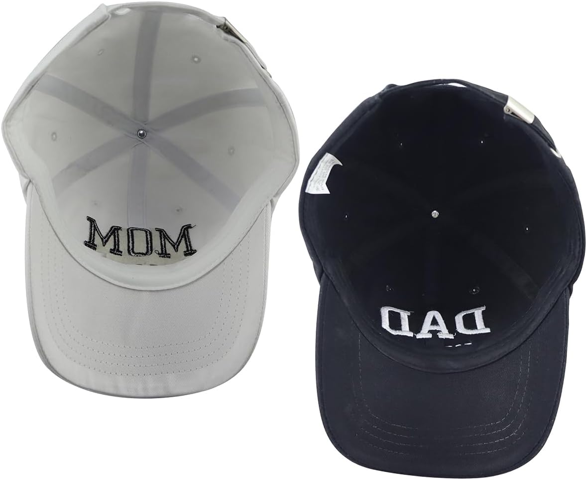 2PCS Dad and Mom Hat for Men Women, Funny Adjustable Cotton Embroidered Parents Gifts Baseball Cap - Image 6